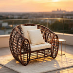 SOLARA Outdoor PE Rattan Lounge Chair Eco-Friendly Handwoven Design Weather-Resistant for Patio Garden Poolside
