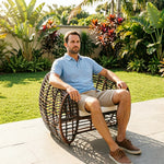 SOLARA Outdoor PE Rattan Lounge Chair Eco-Friendly Handwoven Design Weather-Resistant for Patio Garden Poolside