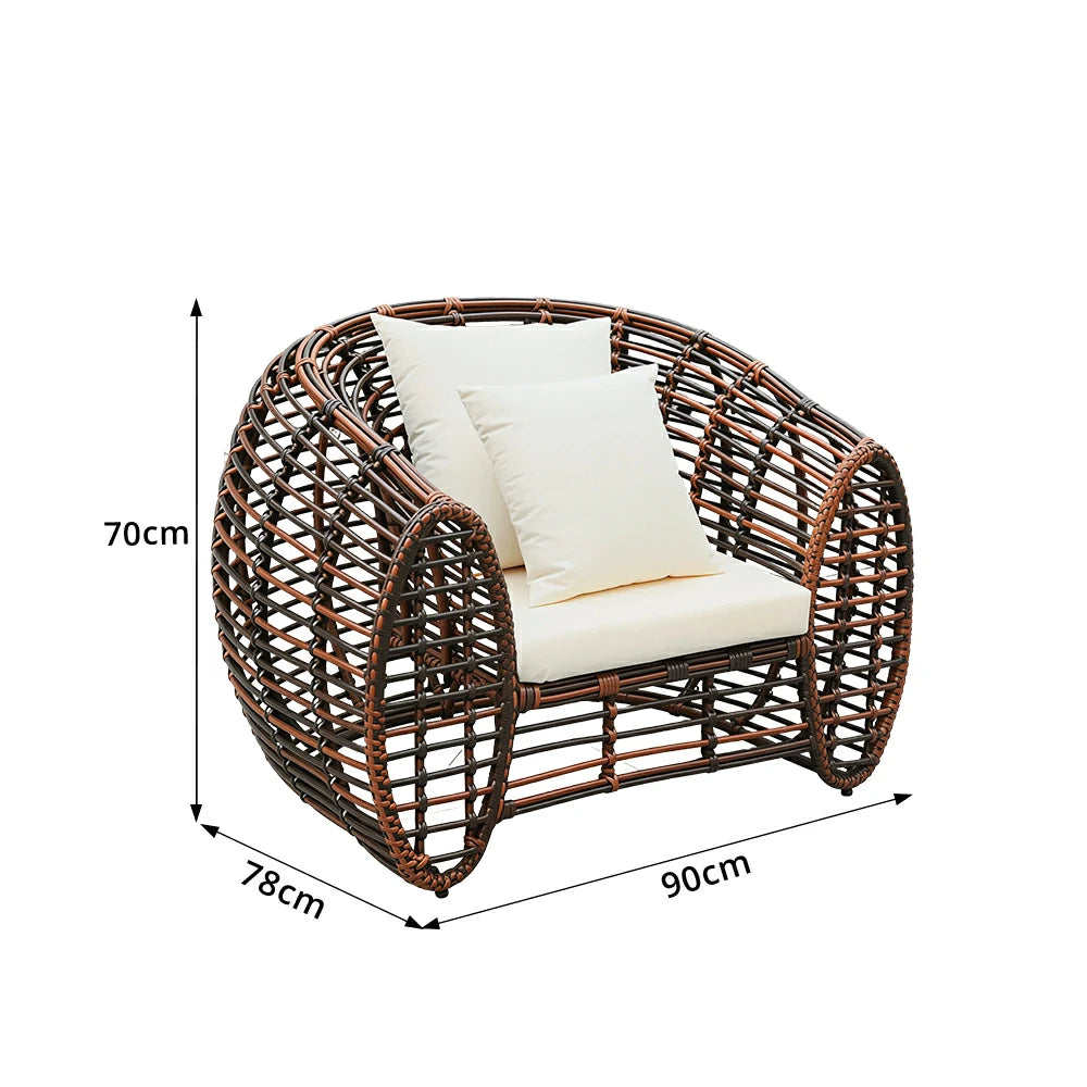 SOLARA Outdoor PE Rattan Lounge Chair Eco-Friendly Handwoven Design Weather-Resistant for Patio Garden Poolside