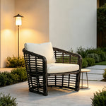 SOLARA Outdoor PE Rattan Lounge Chair Handwoven Design Aluminium Frame Waterproof Cushions for Patio Balcony Garden