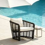 SOLARA Outdoor PE Rattan Lounge Chair Handwoven Design Aluminium Frame Waterproof Cushions for Patio Balcony Garden