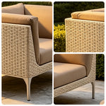 SOLARA Outdoor PE Rattan Lounge Sofa Waterproof Fabric High-Density Cushions for Patio Terrace Garden