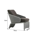SOLARA Nordic Outdoor Rope Lounge Sofa Handwoven Design Steel Frame Waterproof Cushion for Patio Balcony Garden