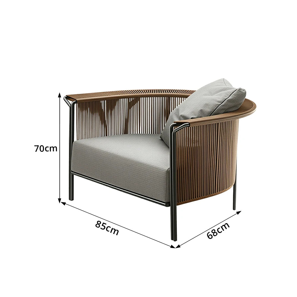 SOLARA Nordic Outdoor PE Rattan Chair Waterproof Breathable Cushion for Patio Balcony Garden