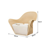 SOLARA Outdoor Woven Lounge Chair High-Rebound Cushion Breathable Backrest for Patio Terrace Indoor Lounge - Yellow