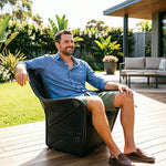SOLARA Outdoor Woven Lounge Chair High-Rebound Cushion Breathable Backrest for Patio Terrace Indoor Lounge - Black