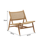 SOLARA Outdoor Teak Lounge Armchair Burmese Teak Polypropylene Rope for Patio Balcony Garden