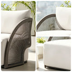 SOLARA Single Swivel Rattan Sofa Curved Backrest High-Rebound Cushion for Patio Terrace Indoor Outdoor Use