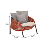 SOLARA Nordic Outdoor Rattan Lounge Chair PE Rattan Thickened Aluminium Frame for Patio Balcony Garden - Red