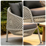 SOLARA Nordic Outdoor Rattan Lounge Chair PE Rattan Thickened Aluminium Frame for Patio Balcony Garden - White