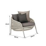 SOLARA Nordic Outdoor Rattan Lounge Chair PE Rattan Thickened Aluminium Frame for Patio Balcony Garden - White