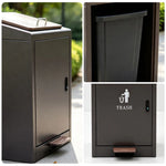 SOLARA Commercial Outdoor Pedal Bin Galvanised Steel Soft-Close Lockable Lid for Parks Streets & Public Areas - Brown