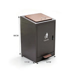 SOLARA Commercial Outdoor Pedal Bin Galvanised Steel Soft-Close Lockable Lid for Parks Streets & Public Areas - Brown