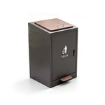 SOLARA Commercial Outdoor Pedal Bin Galvanised Steel Soft-Close Lockable Lid for Parks Streets & Public Areas - Brown