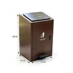 SOLARA Commercial Outdoor Pedal Bin Galvanised Steel Soft-Close Lockable Lid for Parks Streets & Public Areas - Coffee