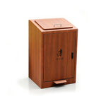 SOLARA Commercial Outdoor Pedal Bin Galvanised Steel Soft-Close Lockable Lid for Parks Streets & Public Areas - Wood