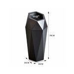 SOLARA Hexagonal Artistic Commercial Waste Bin Stainless Steel Electroplated Anti-Fingerprint Dual-Use Ashtray for Hotel Office Lobby - Black