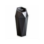 SOLARA Hexagonal Artistic Commercial Waste Bin Stainless Steel Electroplated Anti-Fingerprint Dual-Use Ashtray for Hotel Office Lobby - Black