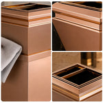 SOLARA Artistic Commercial Waste Bin Stainless Steel Electroplated Anti-Fingerprint Dual-Use Ashtray for Hotel Office Lobby - Gold