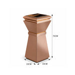 SOLARA Artistic Commercial Waste Bin Stainless Steel Electroplated Anti-Fingerprint Dual-Use Ashtray for Hotel Office Lobby - Gold