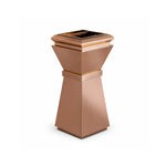 SOLARA Artistic Commercial Waste Bin Stainless Steel Electroplated Anti-Fingerprint Dual-Use Ashtray for Hotel Office Lobby - Gold
