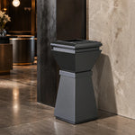 SOLARA Artistic Commercial Waste Bin Stainless Steel Electroplated Anti-Fingerprint Dual-Use Ashtray for Hotel Office Lobby - Black