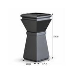SOLARA Artistic Commercial Waste Bin Stainless Steel Electroplated Anti-Fingerprint Dual-Use Ashtray for Hotel Office Lobby - Black
