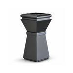 SOLARA Artistic Commercial Waste Bin Stainless Steel Electroplated Anti-Fingerprint Dual-Use Ashtray for Hotel Office Lobby - Black