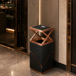SOLARA Modern Corner Waste Bin Premium Metal Finish Space-Saving Design for Restaurant Club Reception & Commercial Spaces - Black