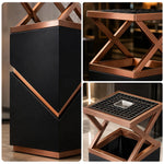 SOLARA Modern Corner Waste Bin Premium Metal Finish Space-Saving Design for Restaurant Club Reception & Commercial Spaces - Black