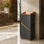 SOLARA Modern Corner Waste Bin Premium Metal Finish Space-Saving Design for Restaurant Club Reception & Commercial Spaces - Black&Gold
