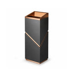 SOLARA Modern Corner Waste Bin Premium Metal Finish Space-Saving Design for Restaurant Club Reception & Commercial Spaces - Black&Gold