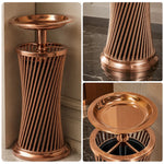 SOLARA Open-Top Artistic Commercial Waste Bin Stainless Steel Electroplated Anti-Fingerprint Dual-Use Ashtray for Hotel Office Lobby - Pink
