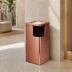 SOLARA Corner Waste Bin Premium Metal Finish Space-Saving Design for Restaurant Club Reception & Commercial Spaces
