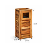 SOLARA Outdoor Solid Wood Waste Bin Anti-Corrosion Pine Removable Inner Bin Without Ashtray Lid for Garden Park & Patio - Wood