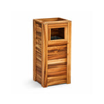 SOLARA Outdoor Solid Wood Waste Bin Anti-Corrosion Pine Removable Inner Bin Without Ashtray Lid for Garden Park & Patio - Wood