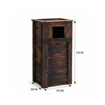 SOLARA Outdoor Solid Wood Waste Bin Anti-Corrosion Pine Removable Inner Bin Without Ashtray Lid for Garden Park & Patio - Brown