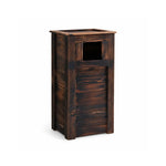 SOLARA Outdoor Solid Wood Waste Bin Anti-Corrosion Pine Removable Inner Bin Without Ashtray Lid for Garden Park & Patio - Brown