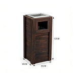 SOLARA Outdoor Solid Wood Waste Bin Anti-Corrosion Pine Removable Inner Bin with Ashtray Lid for Garden Park & Patio - Brown