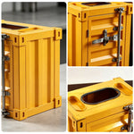SOLARA Container-Style Waste Bin Iron Construction Detachable Ashtray Removable Inner Bin for Cafe Bar Restaurant & Studio - Yellow