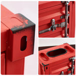 SOLARA Container-Style Waste Bin Iron Construction Detachable Ashtray Removable Inner Bin for Cafe Bar Restaurant & Studio - Red