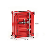 SOLARA Container-Style Waste Bin Iron Construction Detachable Ashtray Removable Inner Bin for Cafe Bar Restaurant & Studio - Red