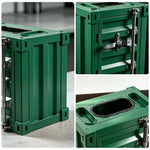 SOLARA Container-Style Waste Bin Iron Construction Detachable Ashtray Removable Inner Bin for Cafe Bar Restaurant & Studio - Green