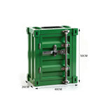 SOLARA Container-Style Waste Bin Iron Construction Detachable Ashtray Removable Inner Bin for Cafe Bar Restaurant & Studio - Green
