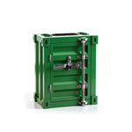 SOLARA Container-Style Waste Bin Iron Construction Detachable Ashtray Removable Inner Bin for Cafe Bar Restaurant & Studio - Green