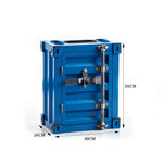 SOLARA Container-Style Waste Bin Iron Construction Detachable Ashtray Removable Inner Bin for Cafe Bar Restaurant & Studio - Blue