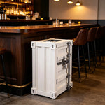 SOLARA Container-Style Waste Bin Iron Construction Detachable Ashtray Removable Inner Bin for Cafe Bar Restaurant & Studio - White