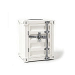 SOLARA Container-Style Waste Bin Iron Construction Detachable Ashtray Removable Inner Bin for Cafe Bar Restaurant & Studio - White