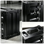 SOLARA Container-Style Waste Bin Iron Construction Detachable Ashtray Removable Inner Bin for Cafe Bar Restaurant & Studio - Black