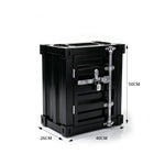 SOLARA Container-Style Waste Bin Iron Construction Detachable Ashtray Removable Inner Bin for Cafe Bar Restaurant & Studio - Black
